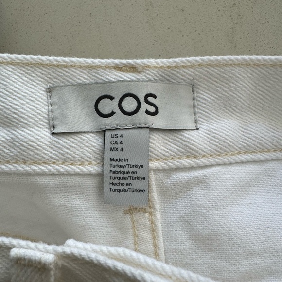 COS white denim maxi skirt with front and back center slit size 4 - Picture 4 of 5